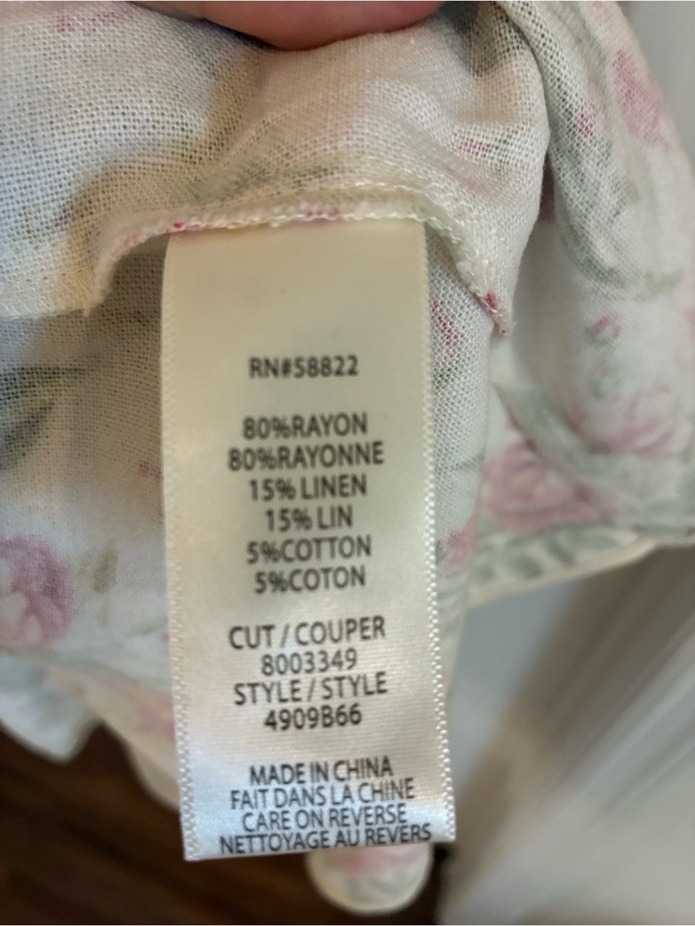 Cottagecore Floral Puff Sleeve Midi Dress Cream Red Rose Bohemian Romantic NWT L - Picture 6 of 10